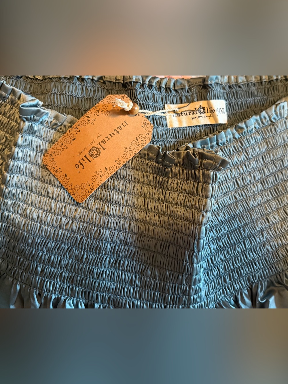 NWT Natural Life Daisy Blue Smocked Waist Skorts-Shorts Boho Coastal Beach - Picture 7 of 7